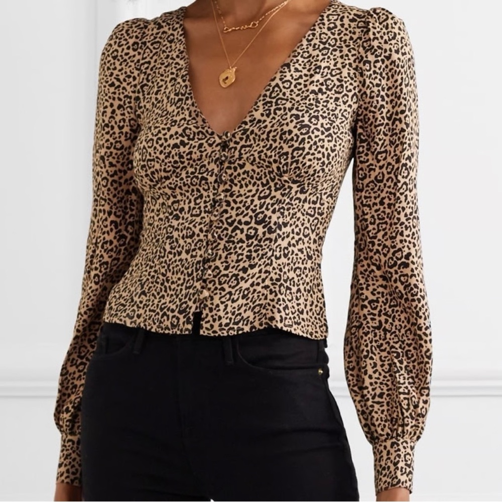 Reformation Leopard Print Top